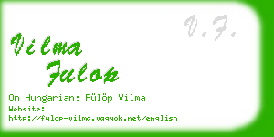 vilma fulop business card